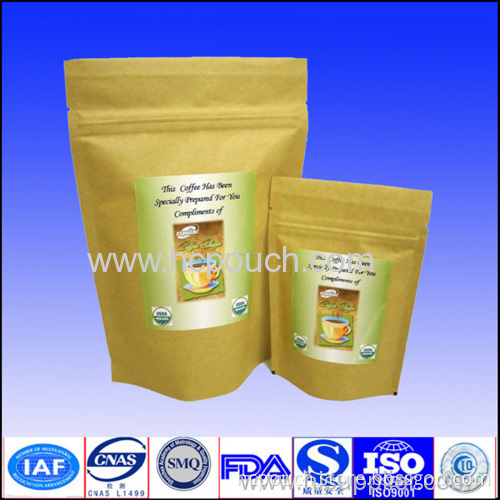Stand Up Foil Laminated Paper Bag For Food With Zipper